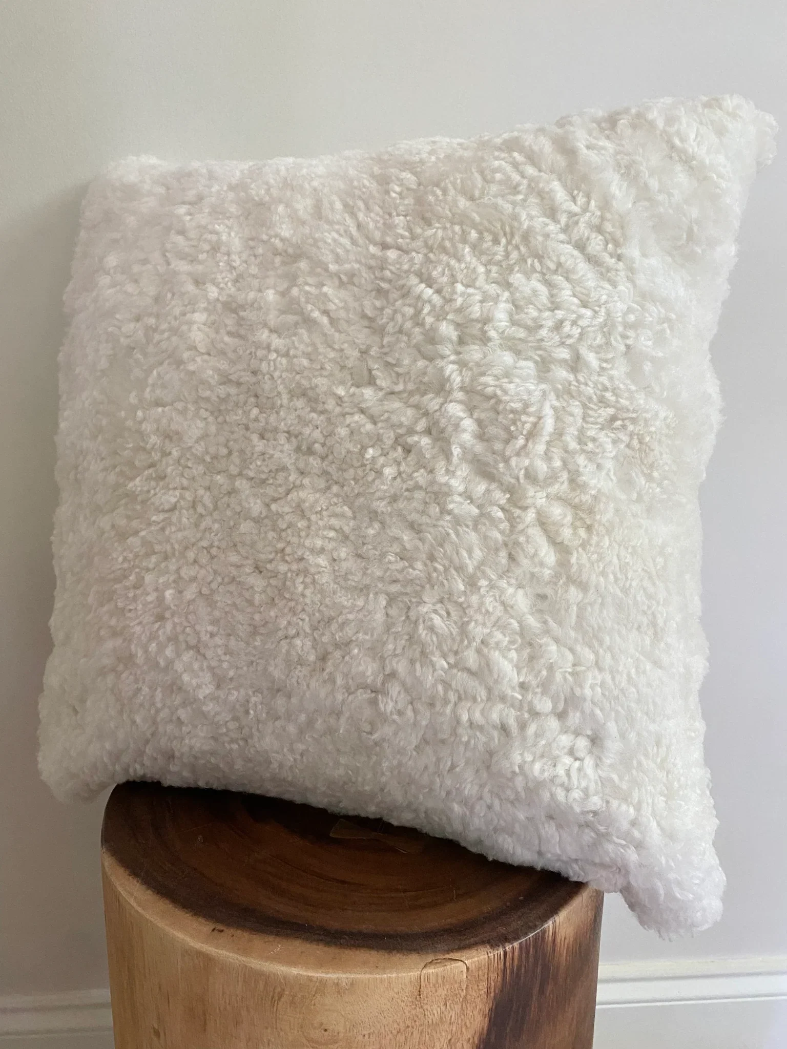 20” x 20” Ivory Shearling Sheepskin Pillowcase - Image 3