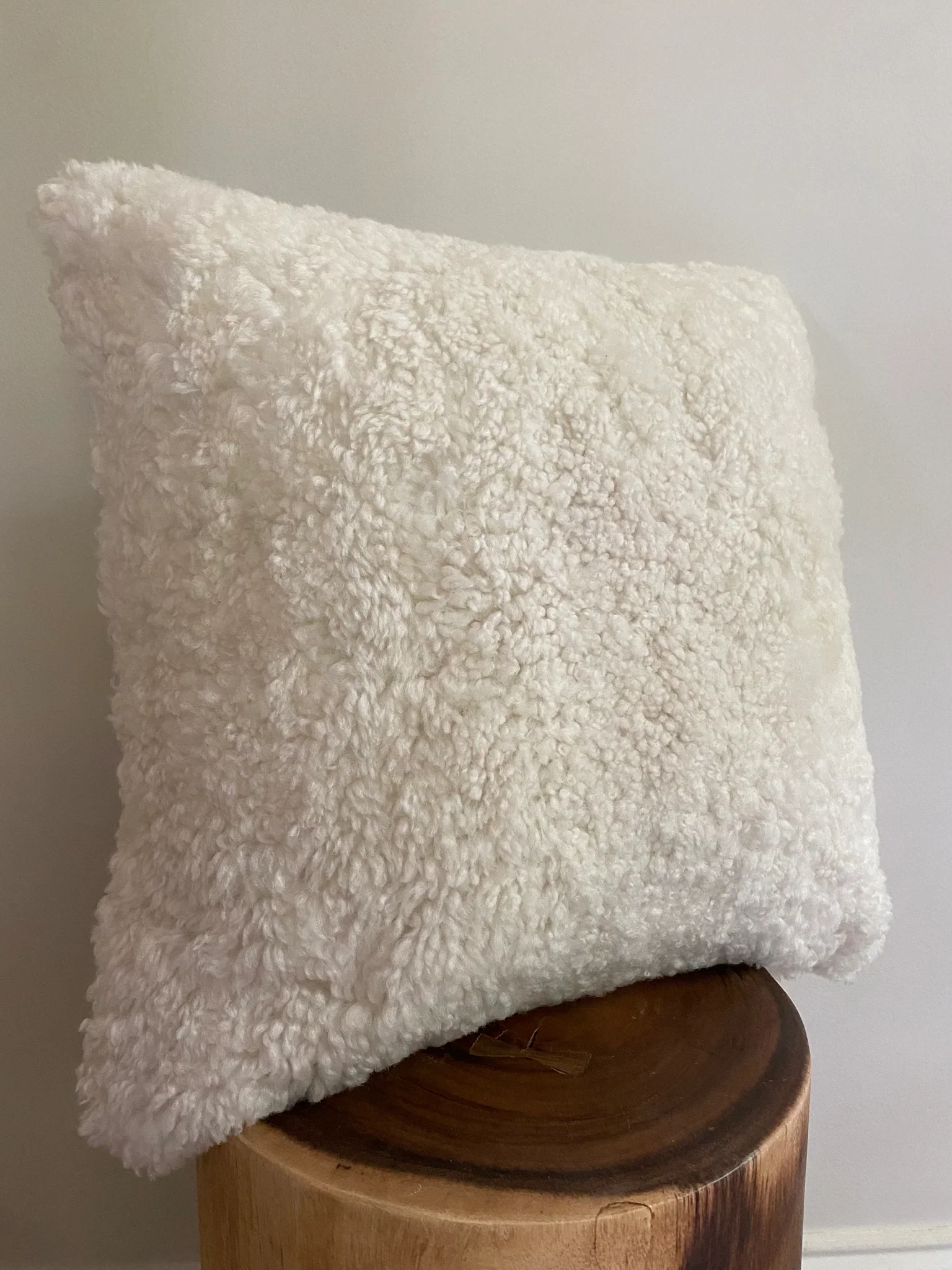 20” x 20” Ivory Shearling Sheepskin Pillowcase - Image 6
